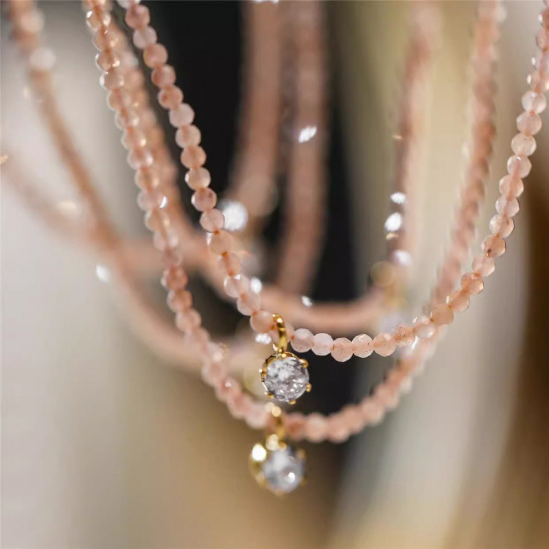 Pearl Trim Chain - 여성을위한 패션 빈티지 섹시한 지르콘 펜던트