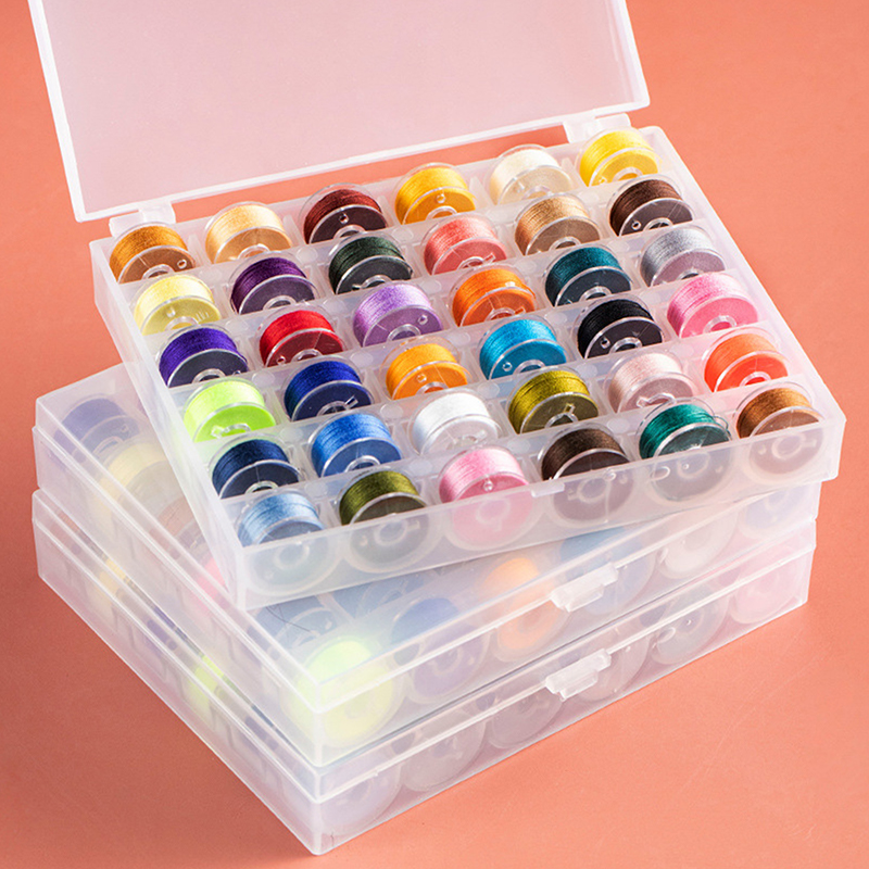 재봉용 보빈 박스 세트 재봉틀 보빈 다색 실 스풀 기계 - Craft Embellishment Storage 리뷰 및 가격