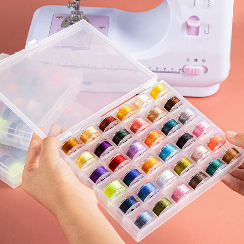 재봉용 보빈 박스 세트 재봉틀 보빈 다색 실 스풀 기계 - Craft Embellishment Storage 리뷰 및 가격