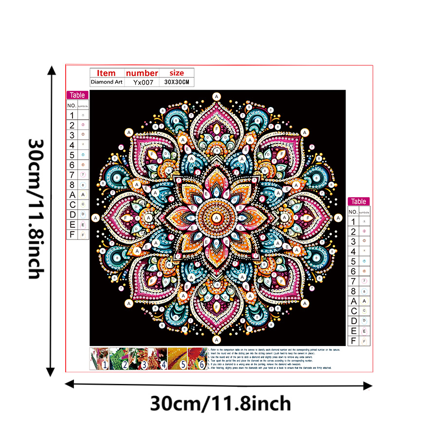 5D DIY 다이아몬드 페인팅 꽃 키트 만다라 꽃 장식 - Embellishment Crafts 리뷰 및 가격