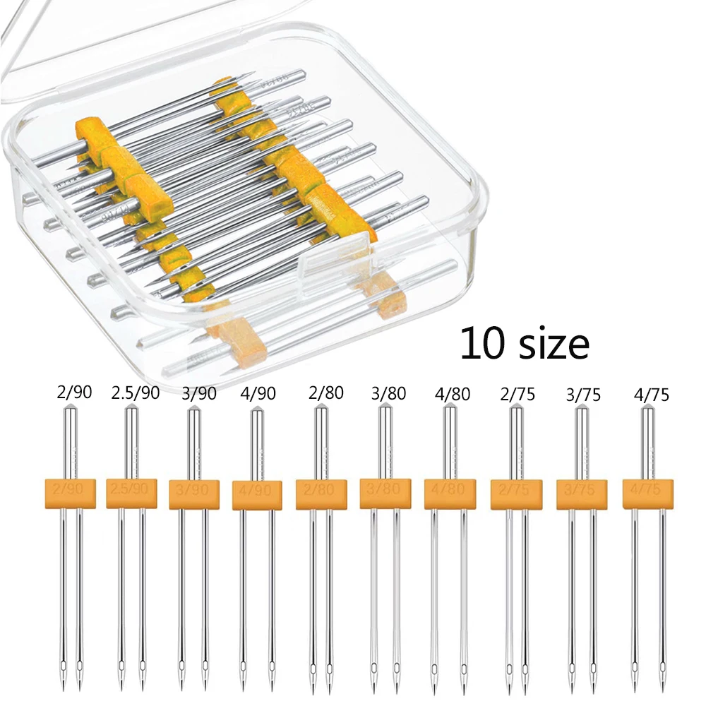 10PCS 재봉틀 트윈 바늘 더블 트윈 바늘 핀 가정용 - Craft Embellishment Storage 리뷰 및 가격