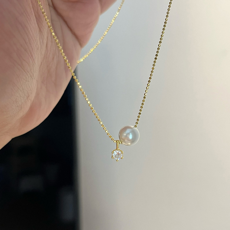 새로운 925 스털링 실버 진주 목걸이 기하학적 모양  - Pearl Trim Chain 리뷰 및 가격