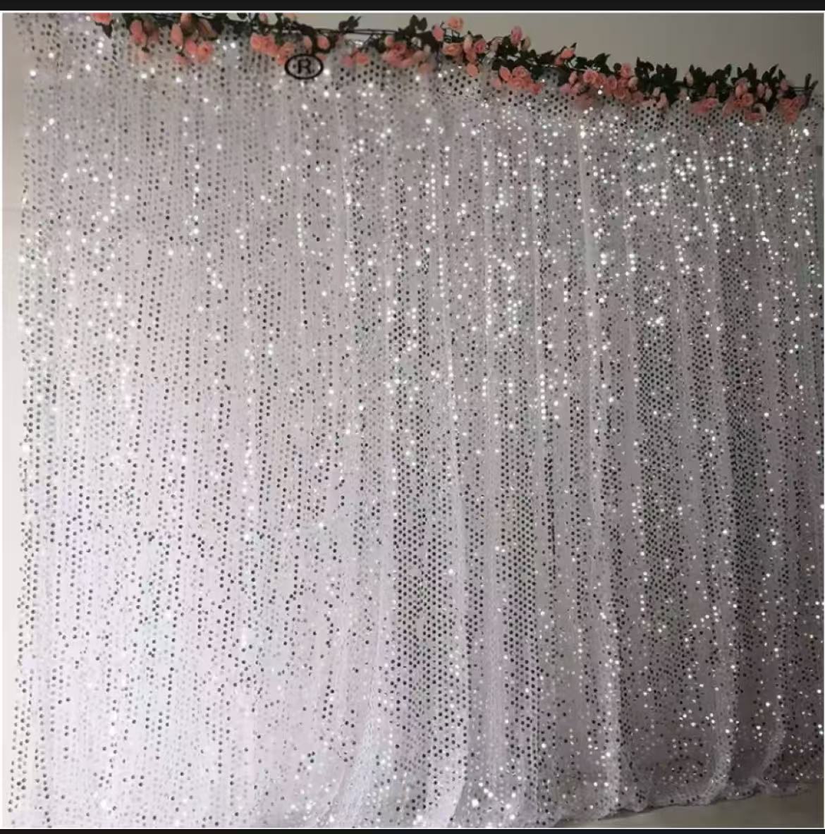 6.5X5피트 실버 쉬머 스팽글 원단 포토 부스 배경막 - Sequin Fabric Panel 리뷰 및 가격