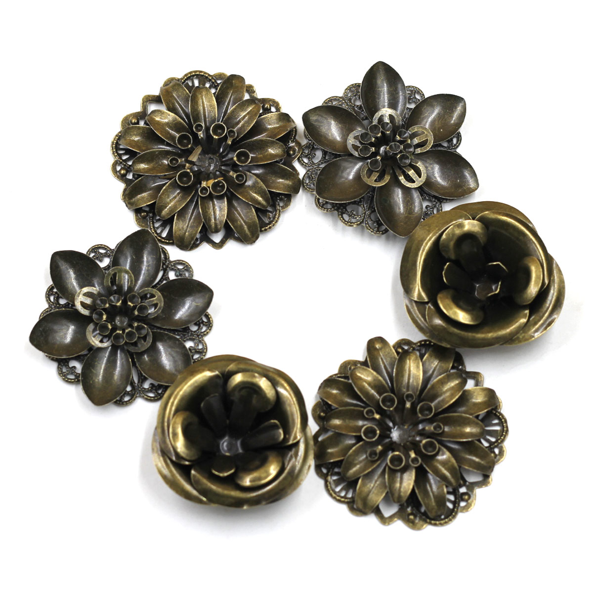 6Pcs Embellishments 조합 꽃 패턴 선조 - Embellishment Crafts 리뷰 및 가격