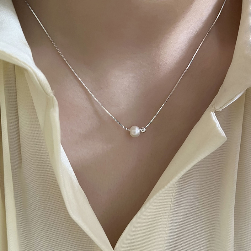 크리스마스 선물 925 스털링 실버 절묘한 진주 목걸이 - Pearl Trim Chain 리뷰 및 가격