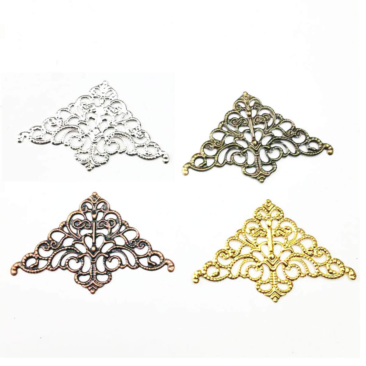 200개입 속이 빈 삼각형 필리그리 장식 32x51mm - Embellishment Crafts 리뷰 및 가격