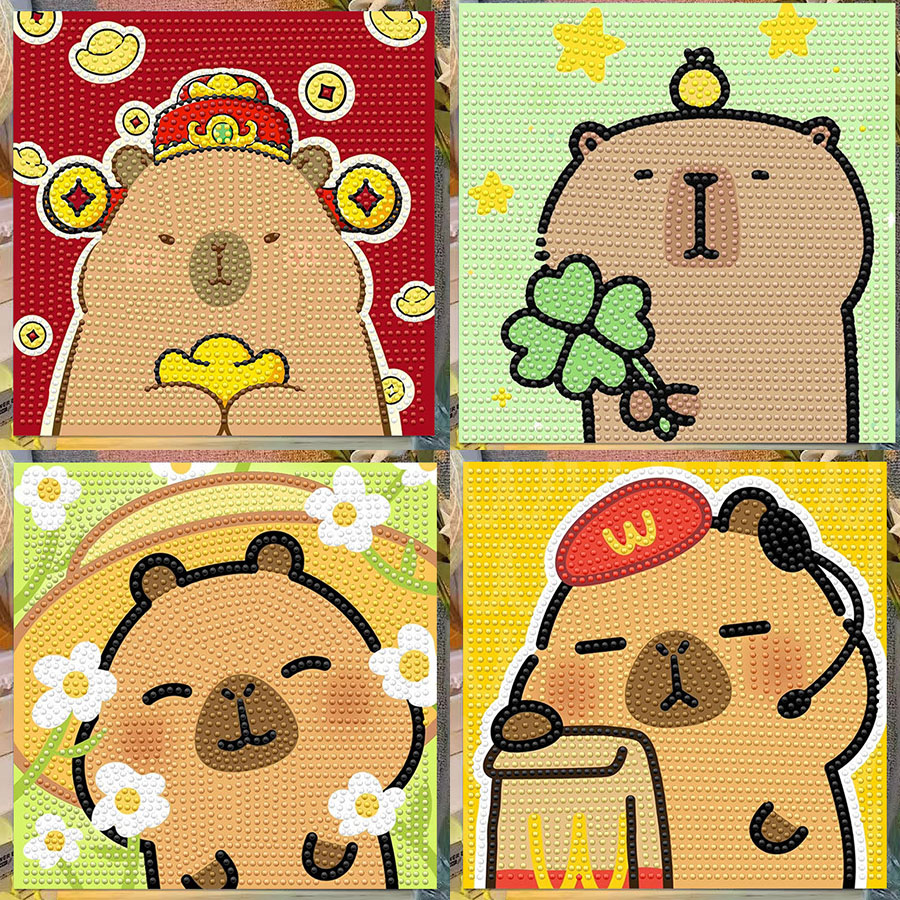 만화 카피바라 크리스탈 다이아몬드 장식 그림 액자 아트 - Embroidery Embellishments 리뷰 및 가격