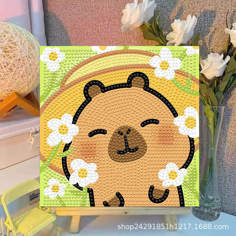 만화 카피바라 크리스탈 다이아몬드 장식 그림 액자 아트 - Embroidery Embellishments 리뷰 및 가격