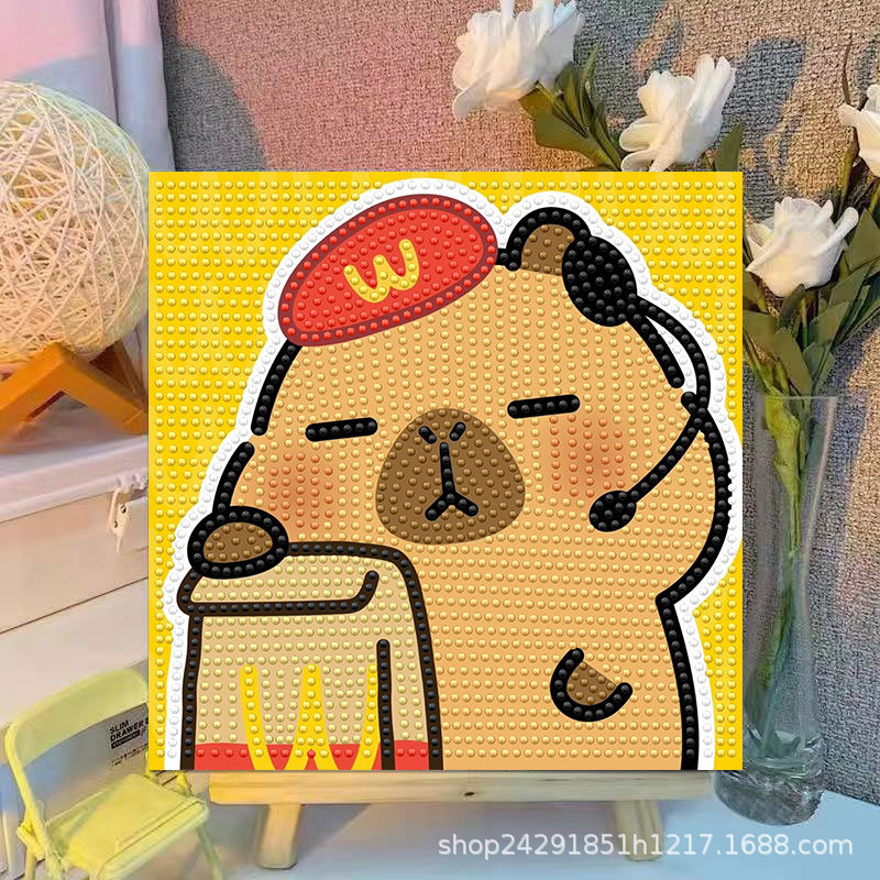 만화 카피바라 크리스탈 다이아몬드 장식 그림 액자 아트 - Embroidery Embellishments 리뷰 및 가격