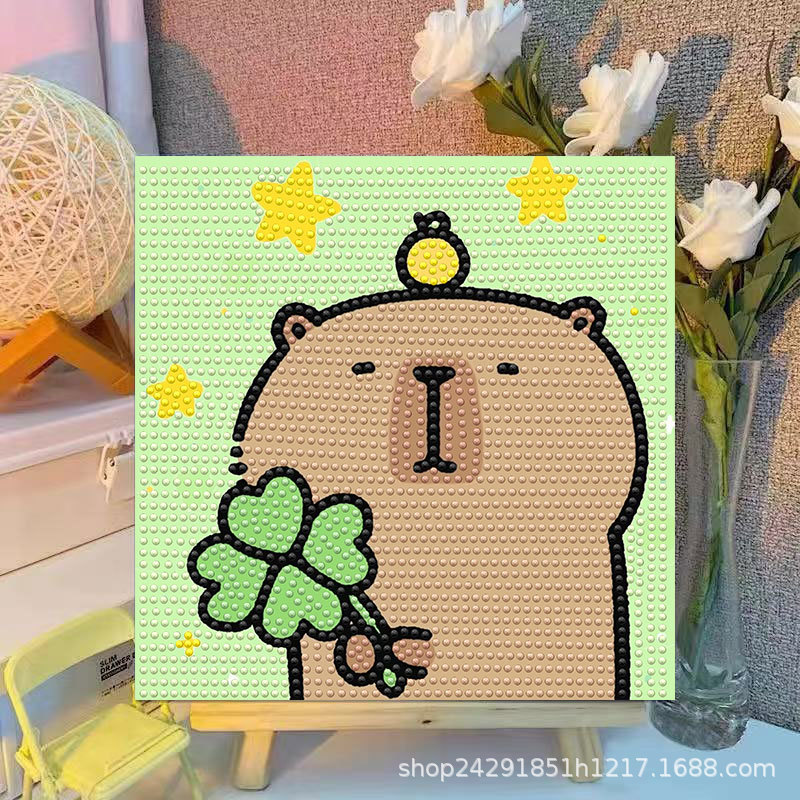 만화 카피바라 크리스탈 다이아몬드 장식 그림 액자 아트 - Embroidery Embellishments 리뷰 및 가격